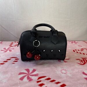 Betsey Johnson Black Handbag with Cherry Charm